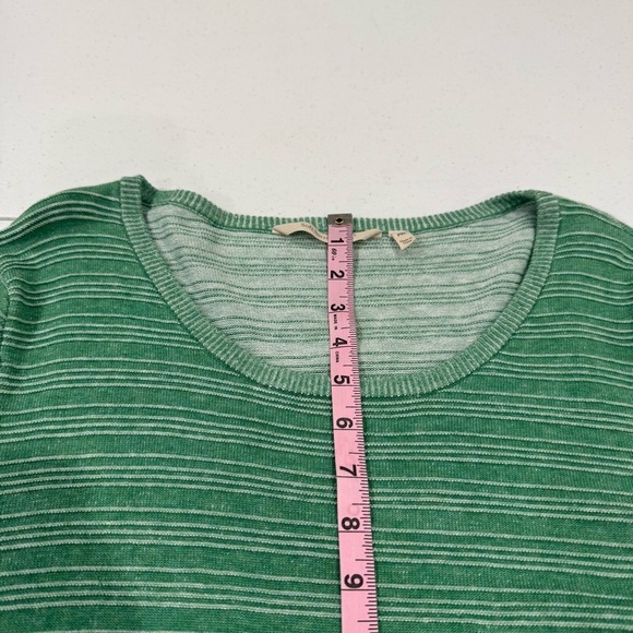 Soft Surroundings Stripe Sweater Twist Accent Green Cotton Blend Size Petite XL - Picture 6 of 12